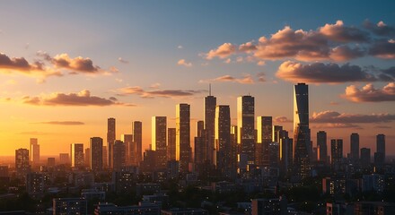 Fototapeta premium City skyline at sunset