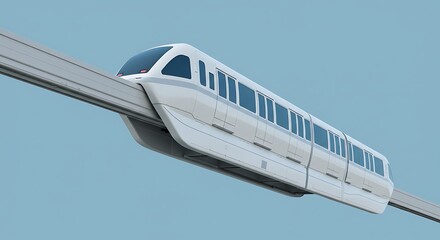 Futuristic monorail train transportation