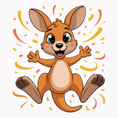 kangaroo design character design posing happy