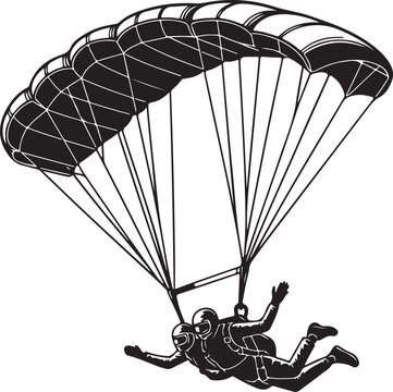 Parachutist in Descent Illustration