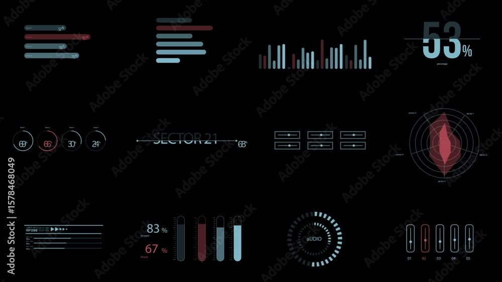 Poster futuristic user interface hud