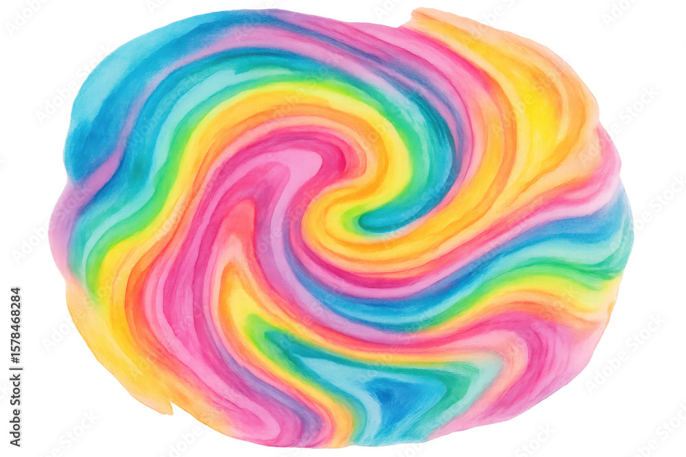 Leinwandbilder Rainbow swirl twirling with translucent gradient, creating dynamic colorful abstract pattern against clean white backdrop