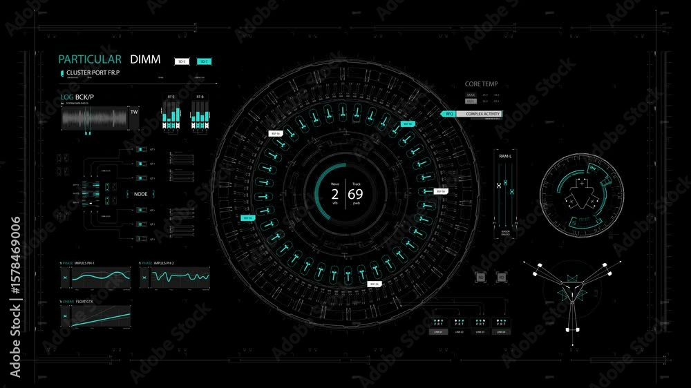Poster futuristic user interface hud