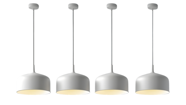 Modern pendant ceiling lamps on a plain transparent background isolated product stock photo png cut out