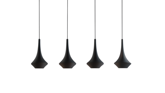 Modern pendant ceiling lamps on a plain transparent background isolated product stock photo png cut out - Powered by Adobe