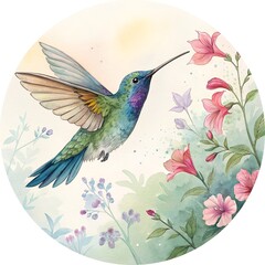 Obraz premium hummingbird and flower