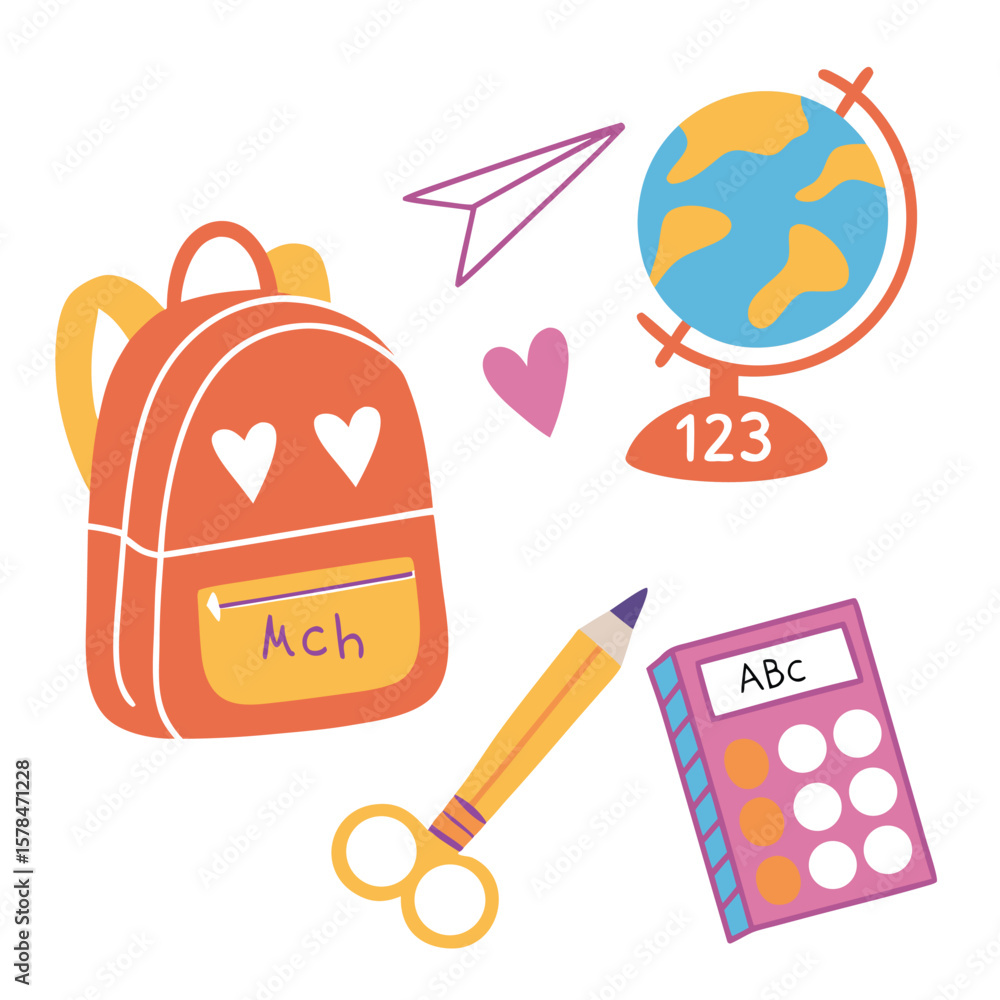Poster a vibrant and playful illustration featuring colorful elements showcasing a dynamic composition with