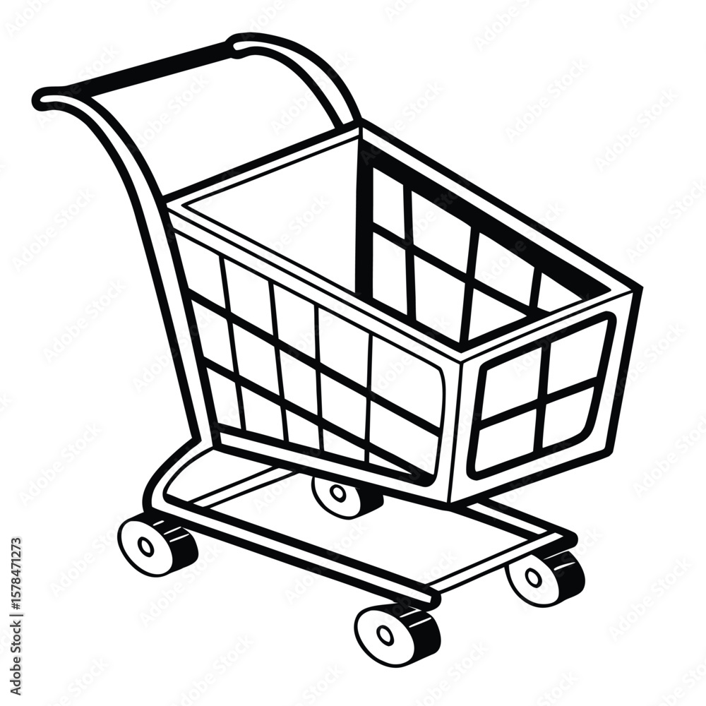 Poster minimalist black and white icon depicting a shop store or marketplace designed with clean lines and 