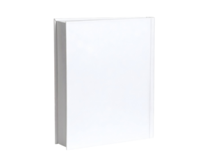 Blank hardcover book isolated on black