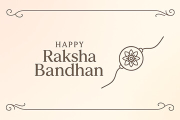 Minimal Raksha Bandhan greeting banner with elegant floral rakhi illustration on pastel background