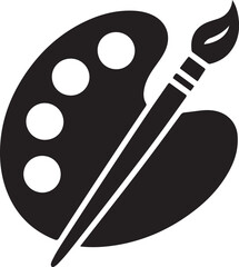 Art palette and brush