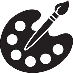 Art palette and brush