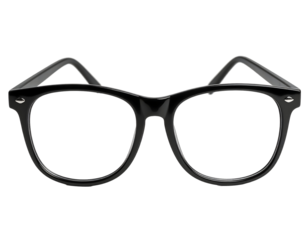 Black framed glasses on a black background