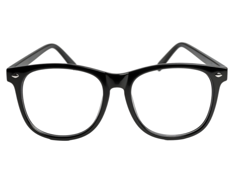 Black framed glasses on a black background