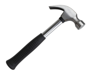 Shiny hammer isolated on dark background