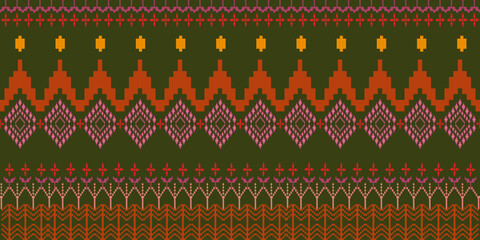 Thai flower pixel pattern.