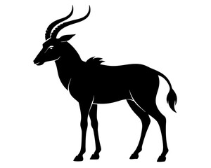 Fototapeta premium Hartebeest silhouette shows the beauty of wildlife on a white backdrop.