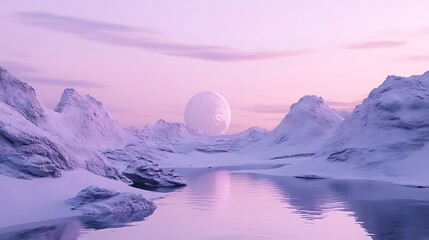 Winter mountain landscape reflection