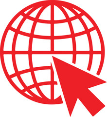 Click to go to website or internet line art icon for apps and websites