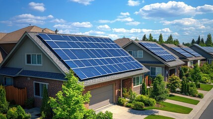 Rooftop solar panels converting sunlight into electricity