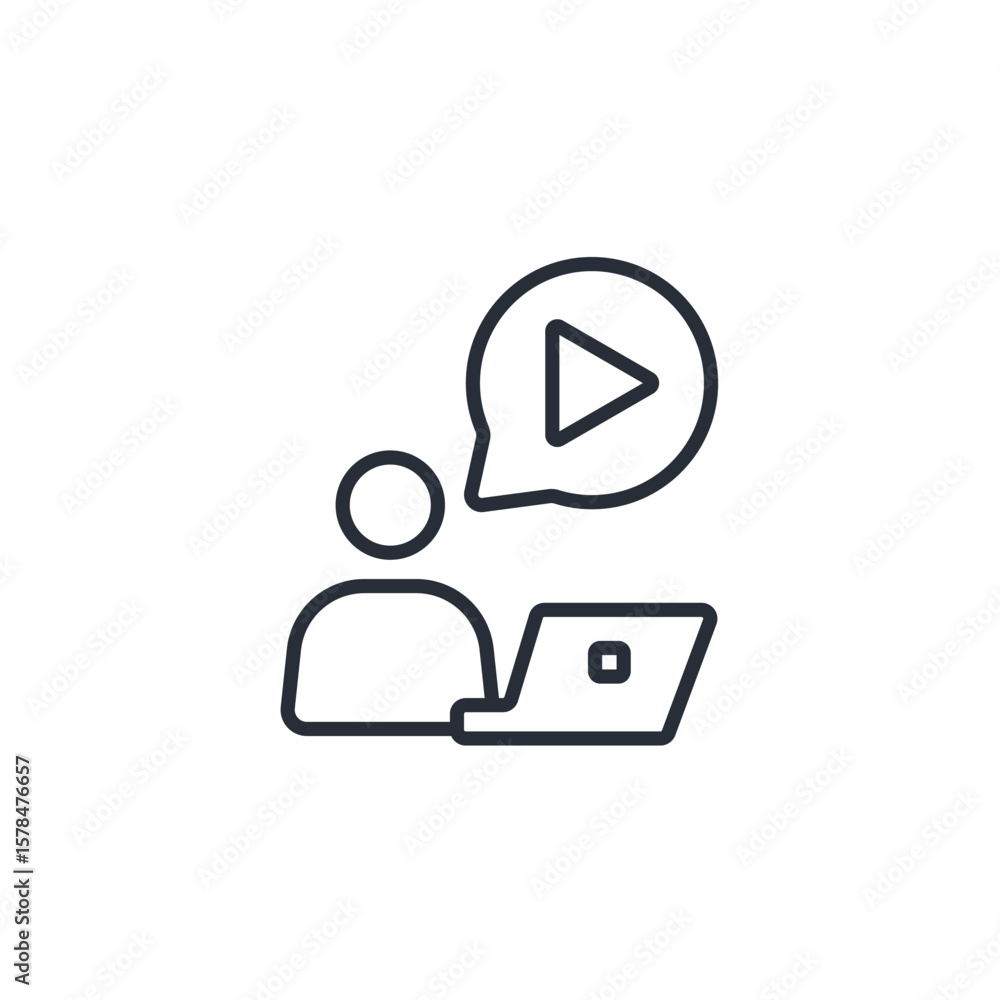 Poster content creator icon set. content creator vector.editable stroke.linear style sign for use web desig