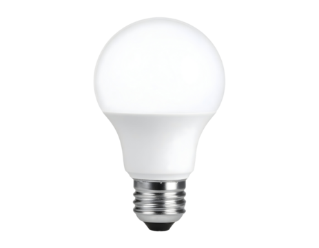 White LED light bulb on black