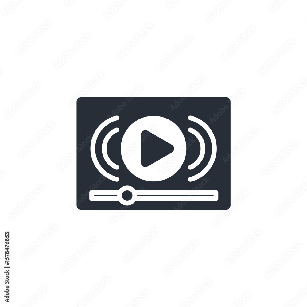 Poster live streaming icon. vector.editable stroke.linear style sign for use web design,logo.symbol illustr