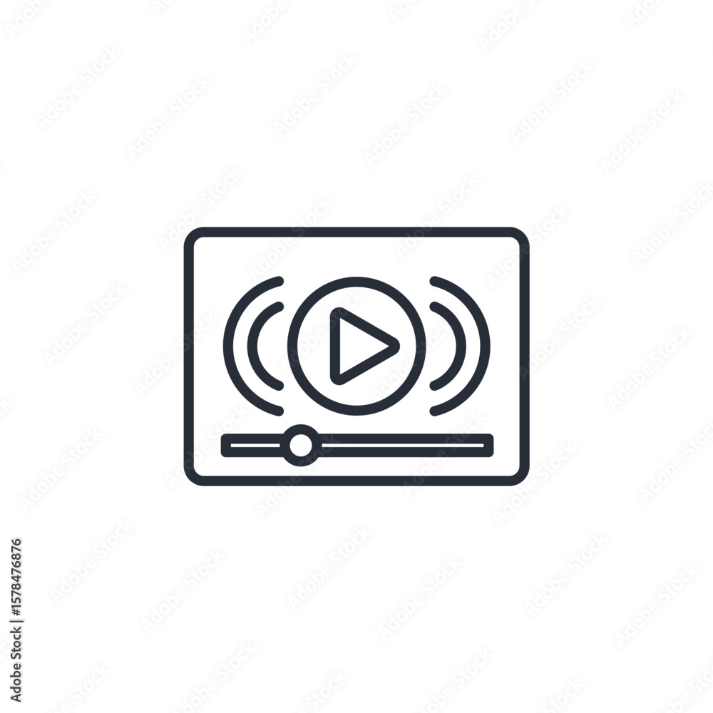 Poster live streaming icon. vector.editable stroke.linear style sign for use web design,logo.symbol illustr