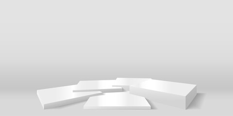 3D podium made of several parallelepipeds