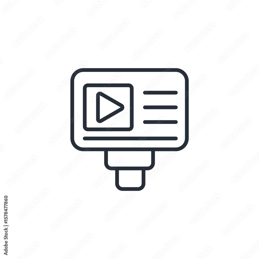 Poster content creation icon. vector.editable stroke.linear style sign for use web design,logo.symbol illus
