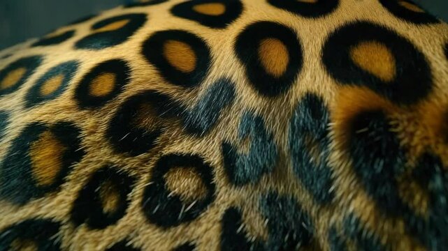 Close-up image of a leopard fur pattern, showcasing the distinctive spotted texture and the intricate design of animal prints.