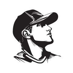 Vector illustration of a handsome young man wearing a hat with a confident expression and modern style. Featuring a young character with an attractive appearance, suitable for fashion themes.
