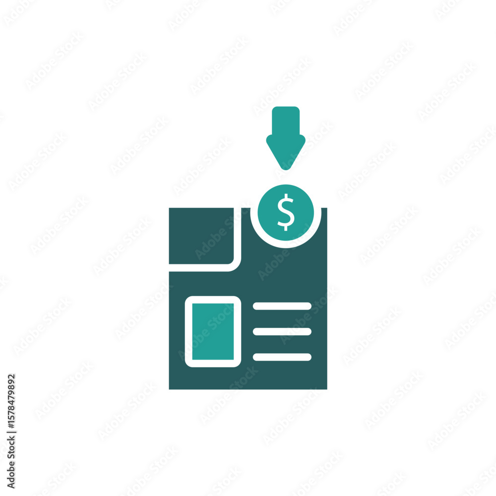 Poster monetization icon. vector.editable stroke.linear style sign for use web design,logo.symbol illustrat