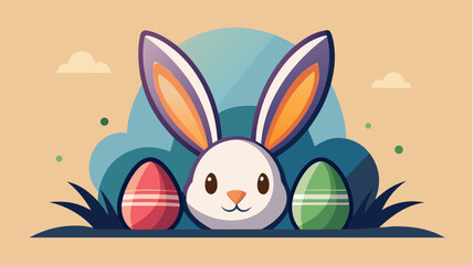 Obraz premium easter bunny with easter eggs