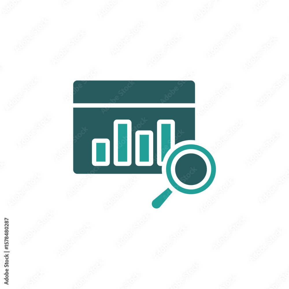 Poster analytics icon. vector.editable stroke.linear style sign for use web design,logo.symbol illustration