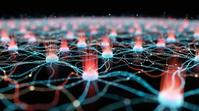 Exploring Neural Network Patterns in a Digital Landscape of Vibrant Colors and Intricate Designs