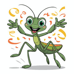 Fototapeta premium mantis design character illustration happy posing