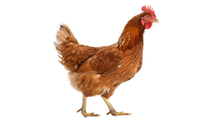 Fototapeta premium Brown Chicken Standing Isolated on Transparent Background