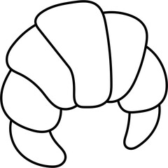 A delightful croissant silhouette, perfect for culinary themes. This classic pastry is outlined and ready for your creative touch.