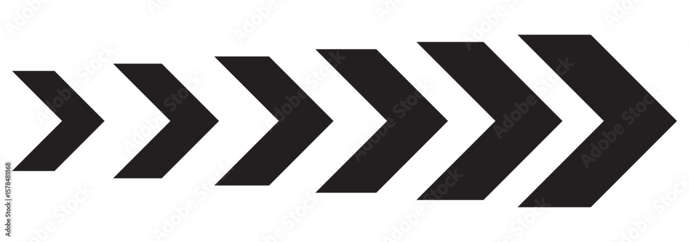 Poster dynamic moving arrow symbol. speed arrow icon. road lines arrow sign. directional arrow sign. black 