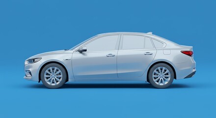 Obraz premium Modern silver sedan studio shot