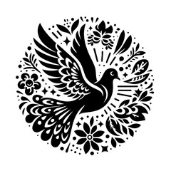 Simple Black Monochrome Vector Graphic Design