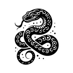 Black and White Illustration of a Dog