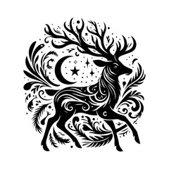 Obraz premium Abstract Black Design Element with Geometric Shapes and Lines for Creative Projects