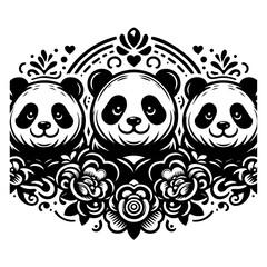 Monochrome Cat Illustration Simple Black and White Design for Graphic Projects and Creative Applications