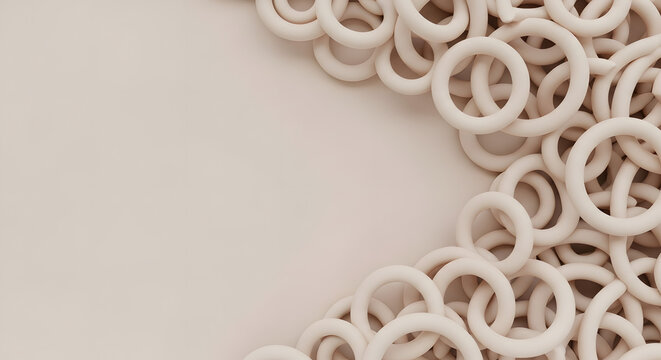 An abstract background with overlapping white rings creating a pattern