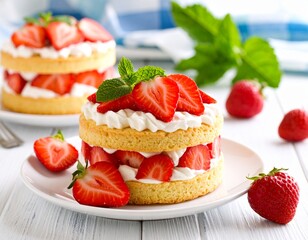 Strawberry Shortcake on a plate.
