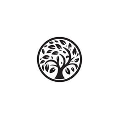 Minimalist green pine tree vector logo design with green leaf. Perfect for eco-friendly brands, nature-related businesses, and outdoor adventure logos.