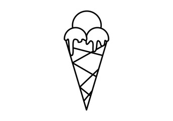 Icono negro de helado de cucurucho
