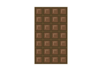 Tableta de chocolate negro en fondo blanco